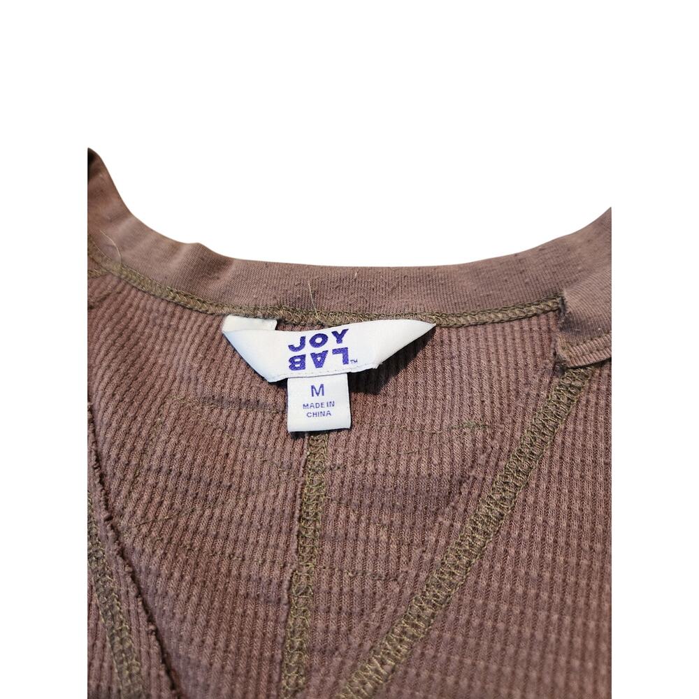 Joy Lab Brown Ribbed Layered Sweatshirt Top Medium Athleisure - Picture 2 of 5